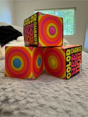 Lot of 3! Color change Needoh viral squeeze ball squishy.